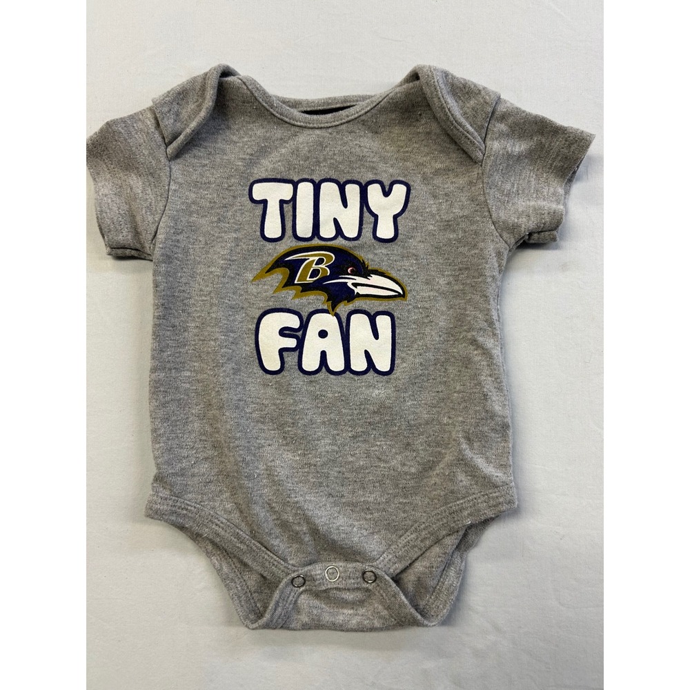 NFL Baltimore Ravens Baby Bodysuit Tiny Fan Grey 3-6 Months
